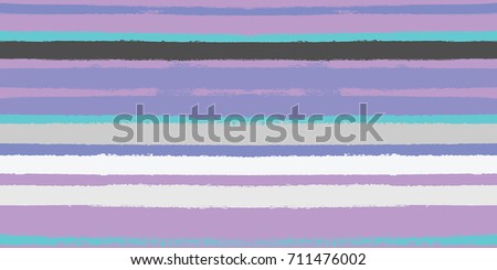 Vector Seamless Sailor Stripes Summer Pattern. Trendy Striped Banner or Cover. Hand Painted Lines Watercolor Background. Torn Fabric Textile T-Shirt Modern Funky Design. Paint Brush Drawn Retro Print.