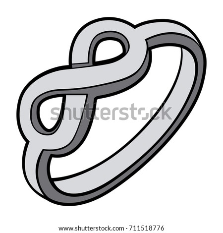 Isolated silver ring on a white background, Vector illustration