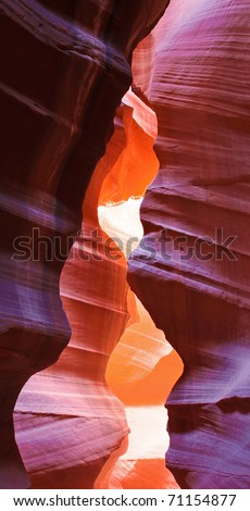 Beautiful red rock formations in the slot canyon, Antelope Canyon near Page, Arizona
