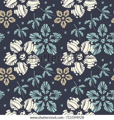 Elegant floral endless pattern. Template can be used for linen, tile, design fabric, web pages, cover and more creative ideas.