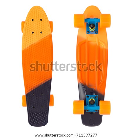 multicolored skateboard on a isolated white background