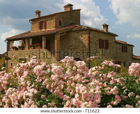Italian Country Villa in Tuscany Royalty-Free Stock Photo #711622