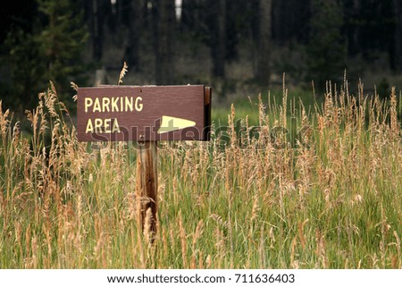 Wooden Parking Area Sign