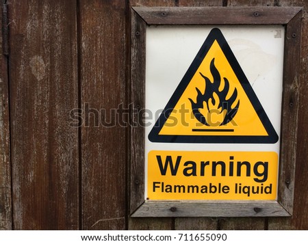 Flammable liquid warning sign