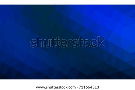 DARK BLUE vector polygonal illustration, which consist of triangles. Triangular pattern for your business design. Geometric background in Origami style with gradient. 