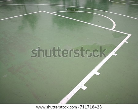 Green floor of Basketball court
