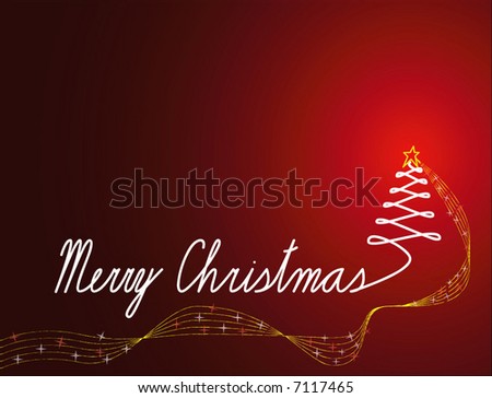 Christmas tree and Christmas carol - vector image