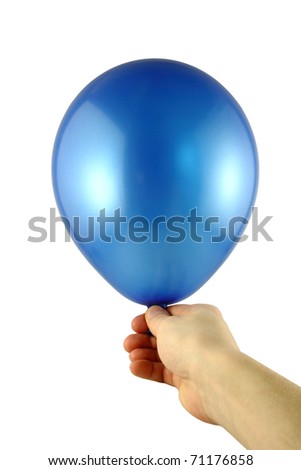 Blue Balloon in the hand of man