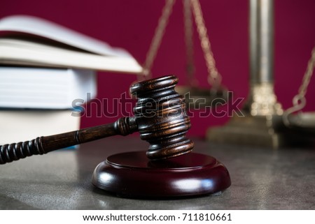 Burden of proof, legal law concept image. Purple background