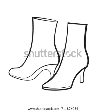 black outline pair of boots-vector drawing