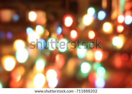 Abstract circular bokeh, elegant background of festive christmas lights, defocused photo.
