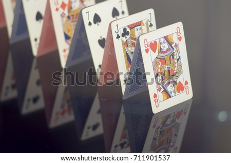 Playing cards string with reflection