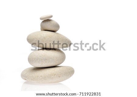 pile of stones isolated on white background
