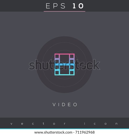 Video icon design on modern flat background