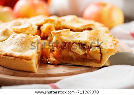Homemade apple pie. Royalty-Free Stock Photo #711969070