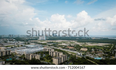 aerial view from North Miami, Florida, USA