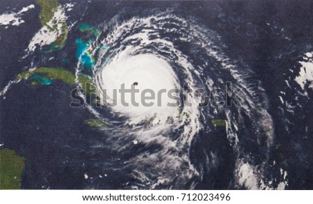 Geocolor Image of Hurricane Irma. Elements of this image furnished by NASA. Royalty-Free Stock Photo #712023496