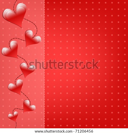 Romantic Valentine vector background with hearts