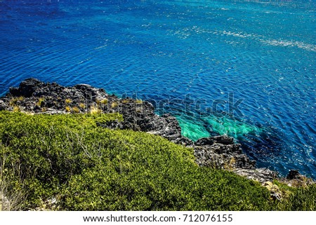 View of the Cretan wild sea coastline