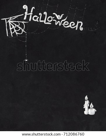 Halloween poster flyer card skull skeleton bones candles