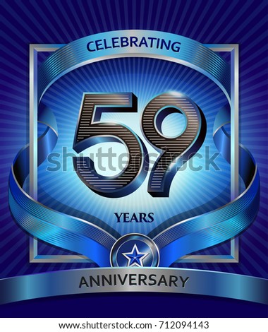 59 years anniversary design template for invitation, advertising, banner, vector design