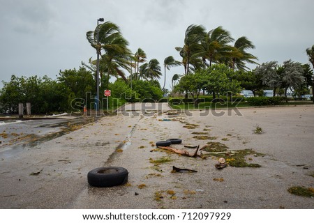 City of Miami Beach, hurricane Irma. Florida. USA.  Royalty-Free Stock Photo #712097929