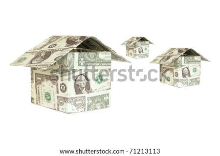 dollar house on white background