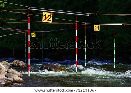 Whitewater slalom poles and gates