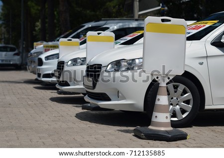 row of rental cars 