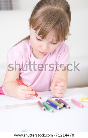 sweet little girl drawing