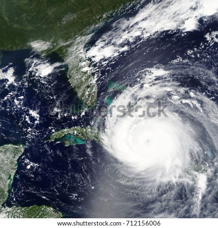 Hurricane Irma heading towards Bahamas and Miami, Florida - Elements of this image furnished by NASA Royalty-Free Stock Photo #712156006