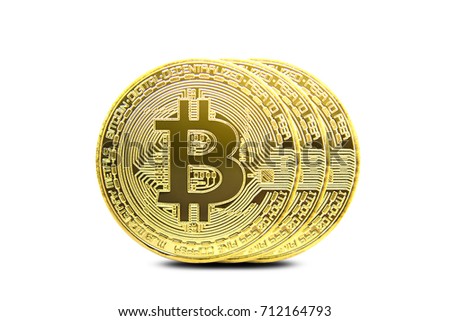 Bitcoins - Gold Coins - Cryptocurrency with space for your own text - Concept