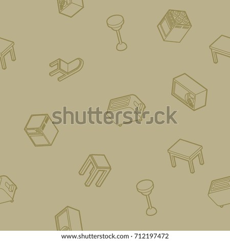 Kitchen outline isometric pattern