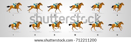 Horse rider Run cycle for animation