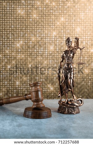 Symbol of law and justice, law and justice concept image