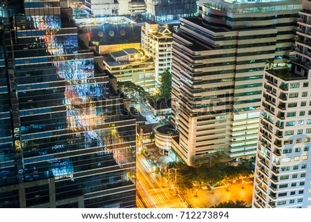 Mid night city building landscape  