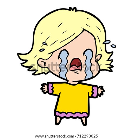cartoon woman crying