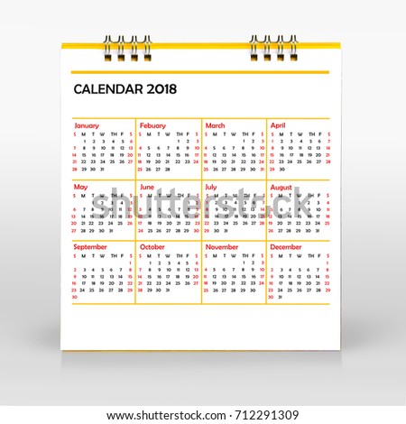 Calendar year 2018 isolated on gray background. This has clipping path.