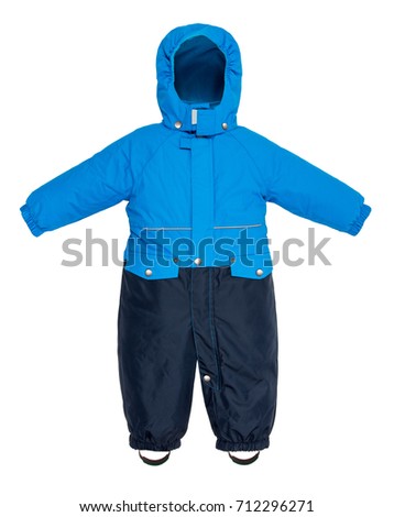 Childrens snowsuit fall on a white background Royalty-Free Stock Photo #712296271