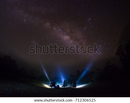milky way with photographers