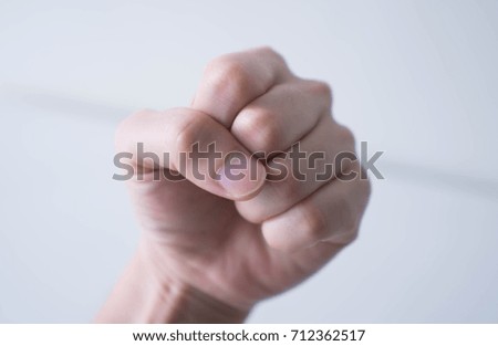 Isolated shot of hand action on white background