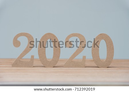 Happy New Year 2020 on a white background, 