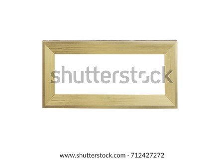 wooden golden picture frame Isolated on white background