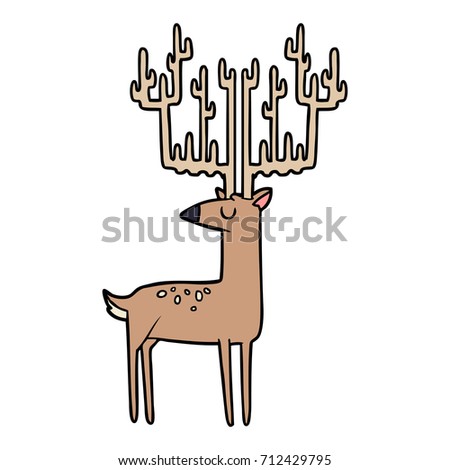 cartoon stag with huge antlers