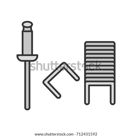 Stapler pins color icon. Staples. Isolated vector illustration