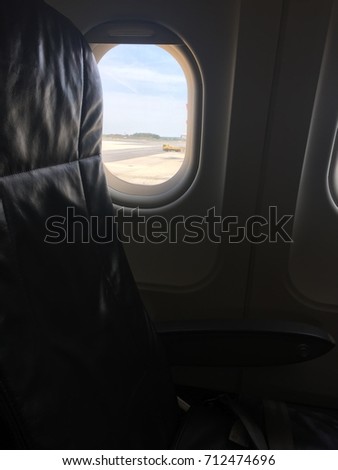 inside airplane 