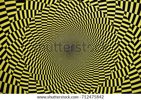 Optical illusion with circles that create the effect of rotation, as a background Royalty-Free Stock Photo #712475842