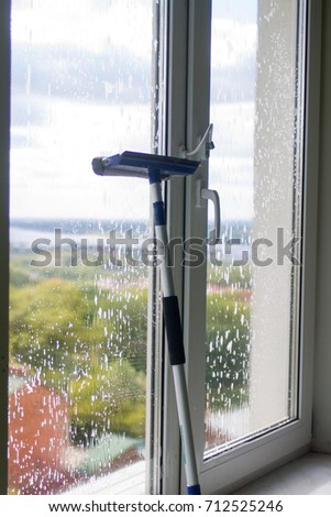 Window cleaning brush for windows washing