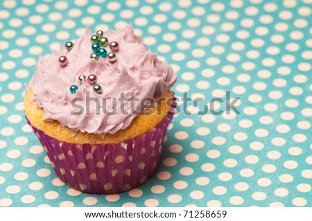 Cupcake with polka dots