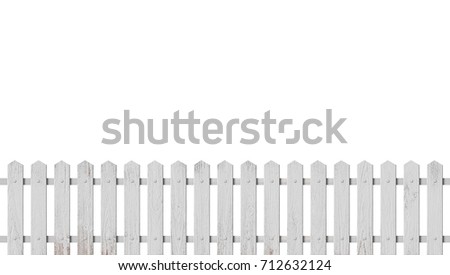 Wooden fence isolated on white background. Royalty-Free Stock Photo #712632124